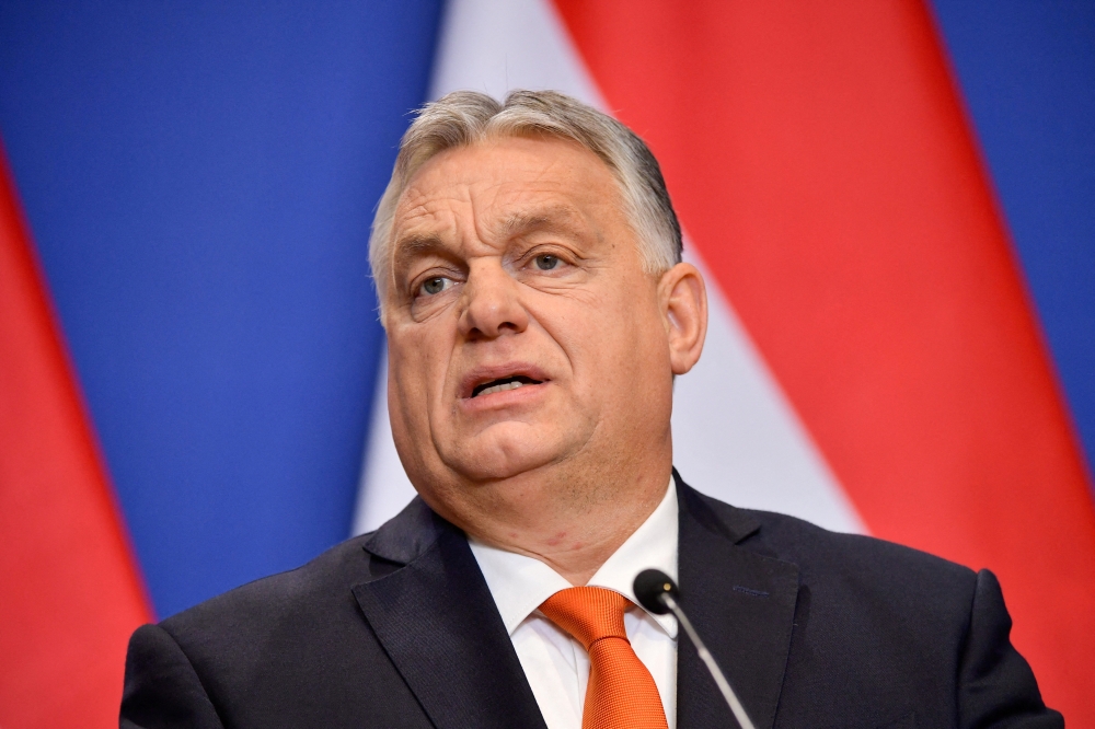 Hungarian Prime Minister Viktor Orban during a media briefing in Budapest, Hungary, December 21, 2022. (REUTERS/Marton Monus)