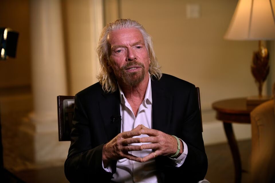 Virgin Galactic founder Richard Branson speaks during an interview while attending the Space Symposium in Colorado Springs, Colorado, US, on April 11, 2019. Picture taken April 11, 2019. File Photo / Reuters
