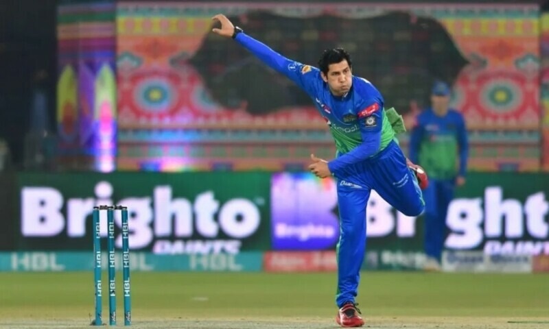 Spinning all-rounder Asif Afridi in action during the Pakistan Super League. — Photo courtesy: PSL