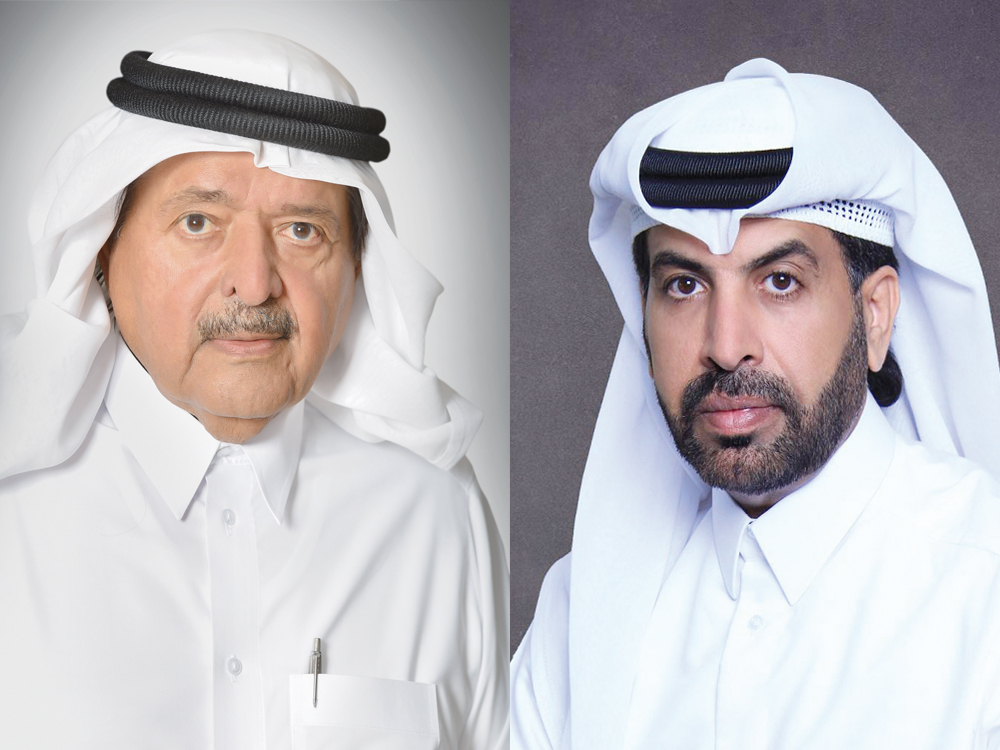 Sheikh Faisal Bin Qassim Al Thani, Chairman of Aamal Company (R) and Rashid bin Ali Al Mansoori, Chief Executive Officer of Aamal Company (L).