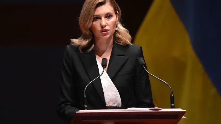 Ukrainian First Lady Olena Zelenska speaks to members of the US Congress about Russia’s invasion of Ukraine, in the US Capitol Visitors Center Auditorium on July 20, 2022, in Washington, DC. File photo / AFP