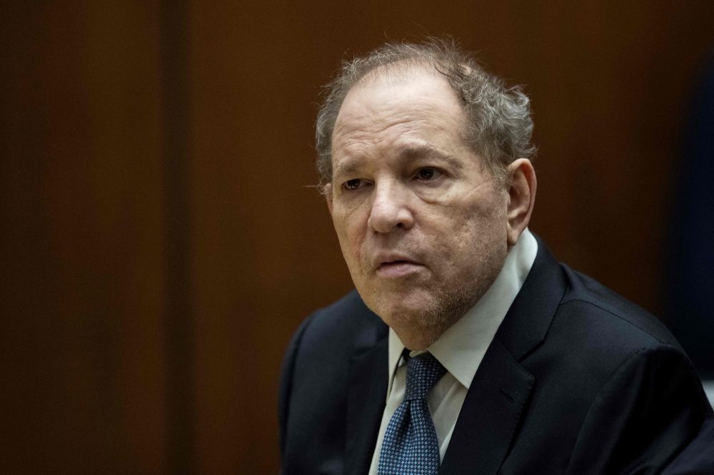 In this file photo taken on October 4, 2022, former film producer Harvey Weinstein appears in court at the Clara Shortridge Foltz Criminal Justice Center in Los Angeles. (Photo by ETIENNE LAURENT / AFP)