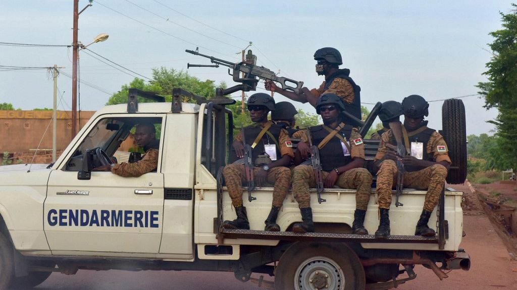 A photo taken on October 30, 2018 shows Burkinabe gendarmes sitting on their vehicle in Ouagadougou. File photo / AFP