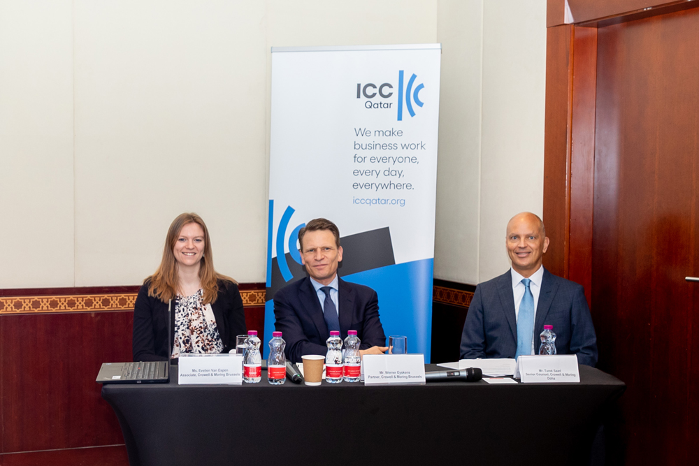  International Chamber of Commerce Qatar and ‘Crowell & Moring’ officials at the workshop.