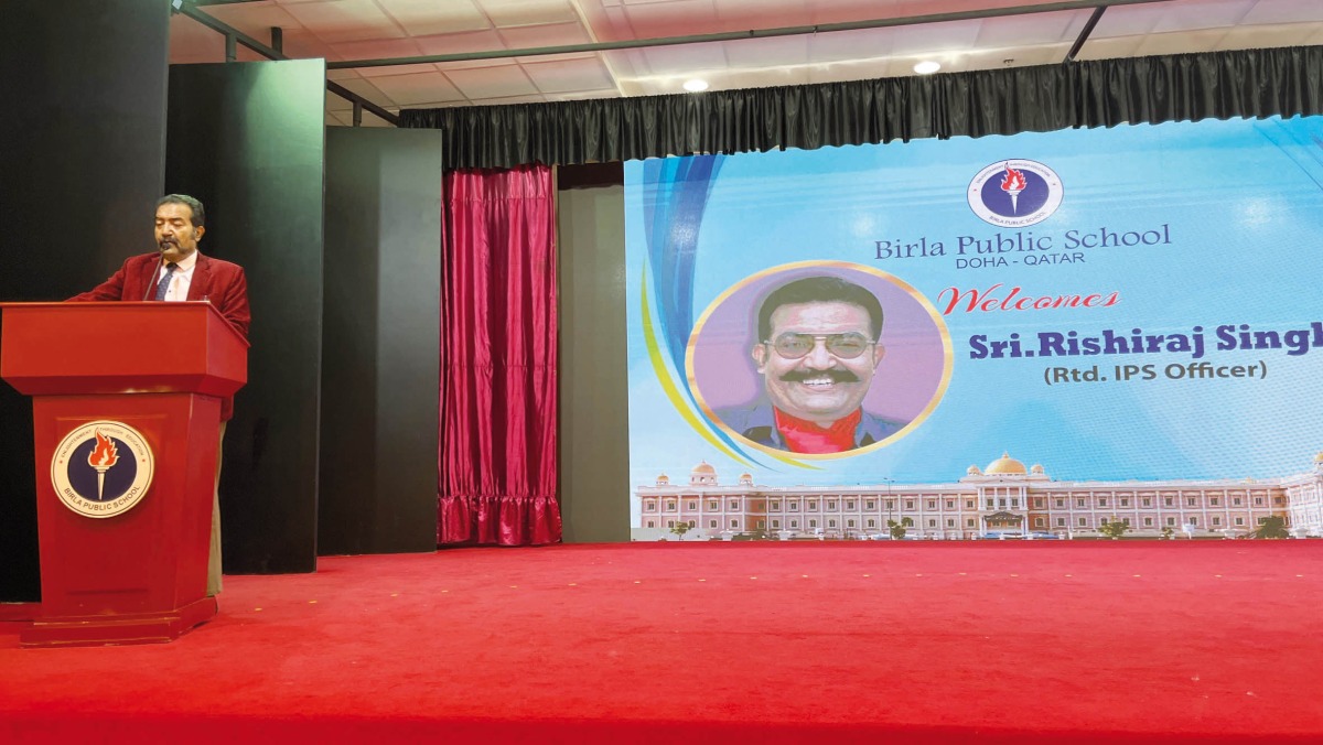 Rishiraj Singh addressing the students 