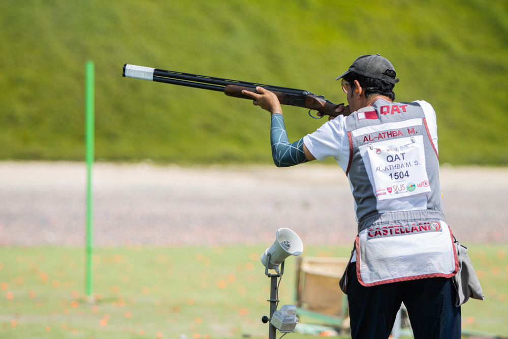 Qatar's Saleh Masoud Al Athba in action.