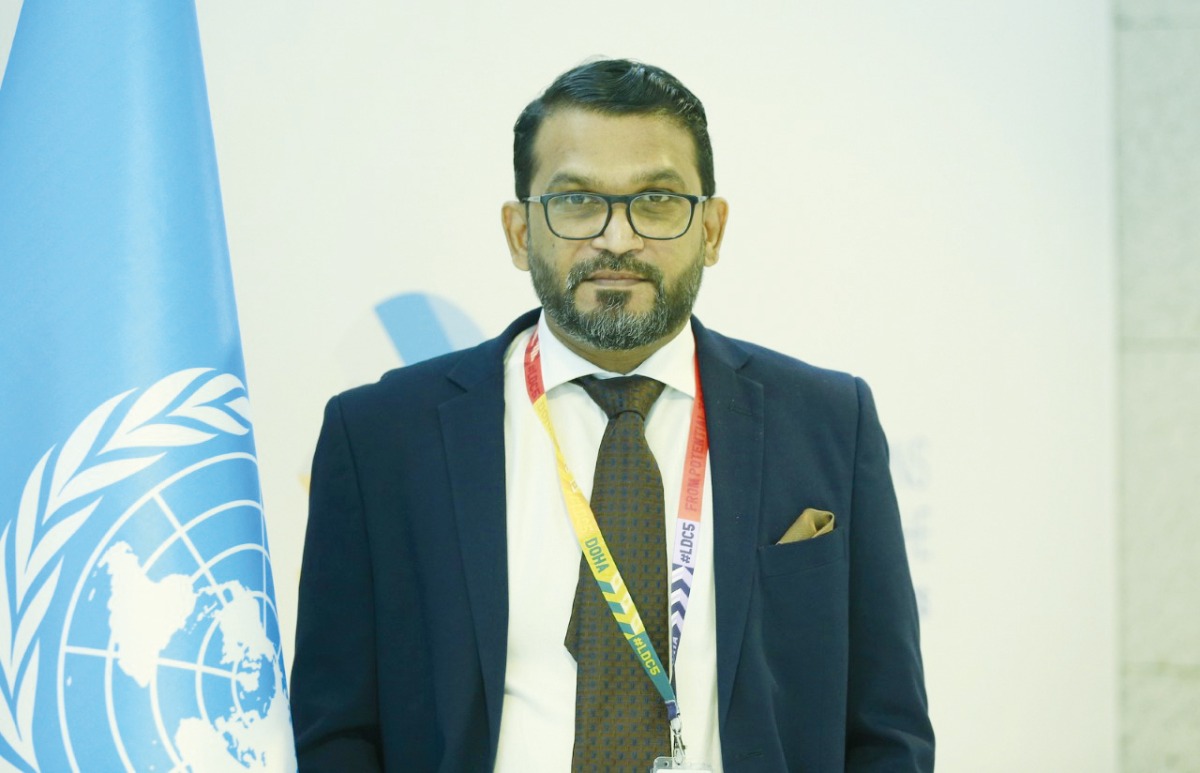 Sri Lankan State Minister of Foreign Affairs, H E Dr. Tharaka Balasuriya during his participation in LDC5 conference.