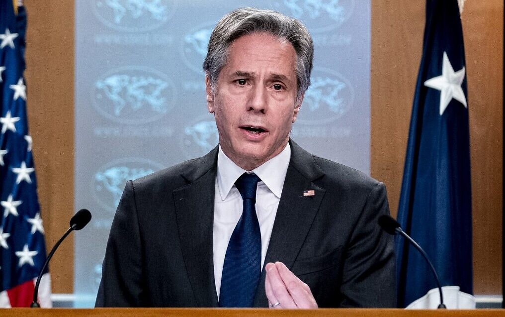 US Secretary of State Antony Blinken speaks in the briefing room at the State Department in Washington on January 7, 2022. File photo / AFP

