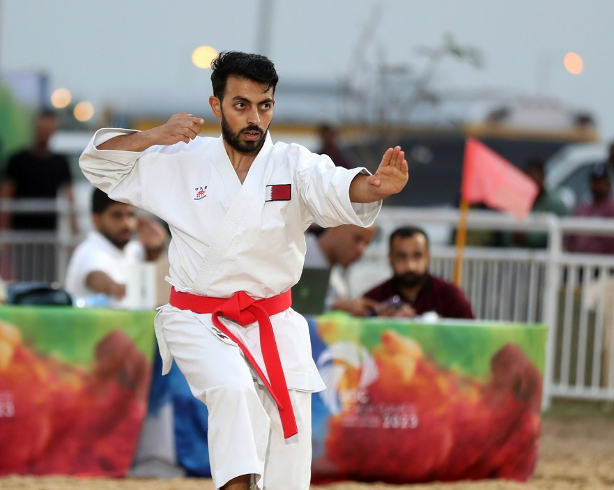 The karate contests produced impressive action. 