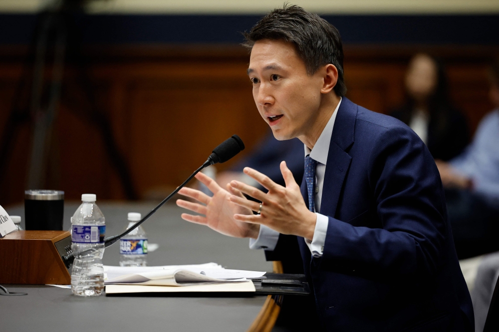 TikTok CEO Shou Zi Chew testifies before the House Energy and Commerce Committee in the Rayburn House Office Building on Capitol Hill on March 23, 2023 in Washington, DC. (Photo by CHIP SOMODEVILLA / GETTY IMAGES NORTH AMERICA / Getty Images via AFP)
