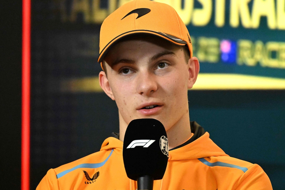 McLaren's Australian driver Oscar Piastri speaks at a press conference ahead of the 2023 Formula One Australian Grand Prix at the Albert Park Circuit in Melbourne on March 30, 2023. Photo by WILLIAM WEST / AFP