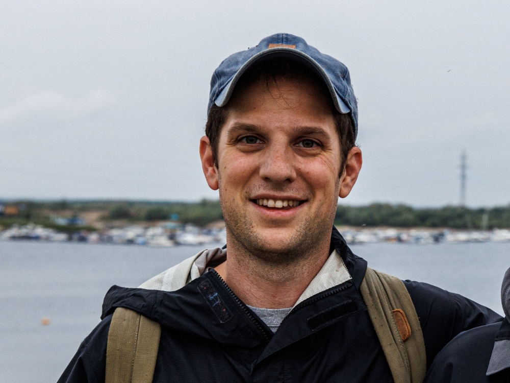 picture taken on July 24, 2021 shows journalist Evan Gershkovich. (Photo by Dimitar DILKOFF / AFP)