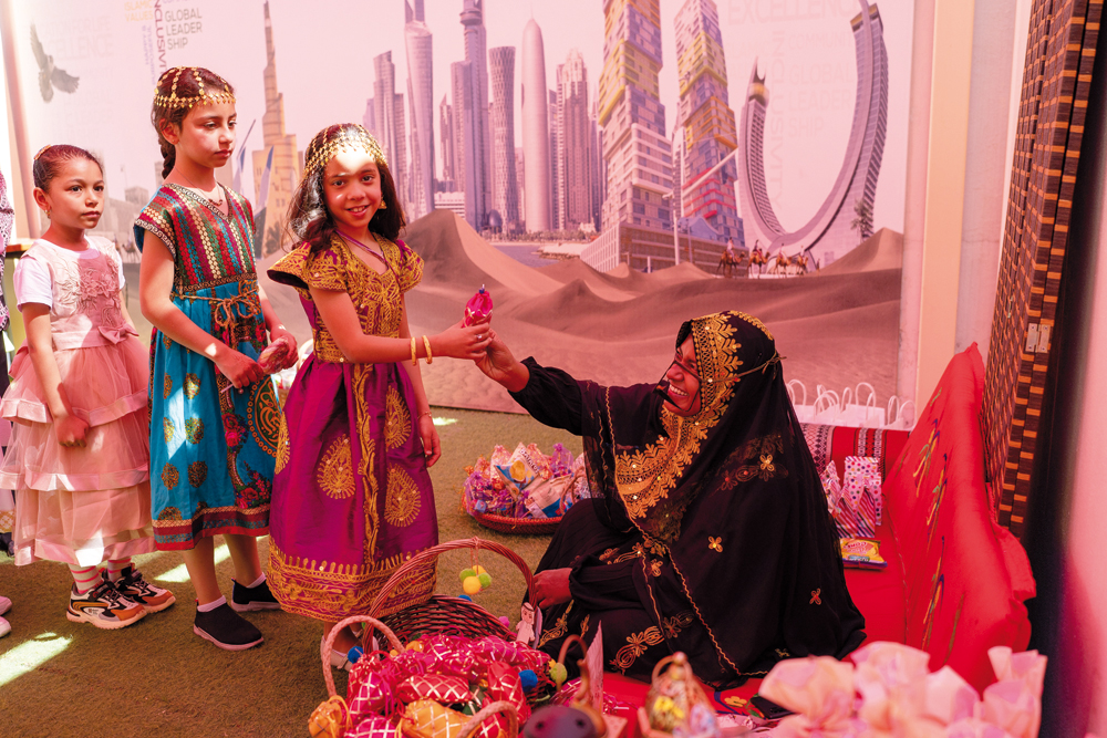 Children take part in Garangao activity at the event.