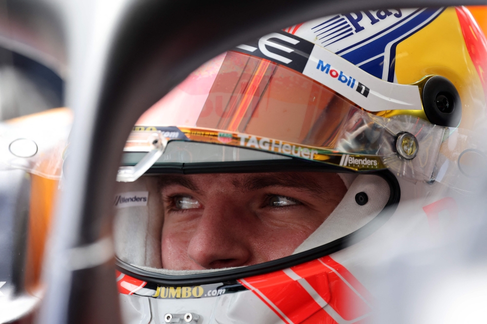 Red Bull Racing's Dutch driver Max Verstappen sits in his car during the first practice session ahead of the Formula One Azerbaijan Grand Prix at the Baku City Circuit in Baku on April 28, 2023. Photo by Giuseppe CACACE / AFP
