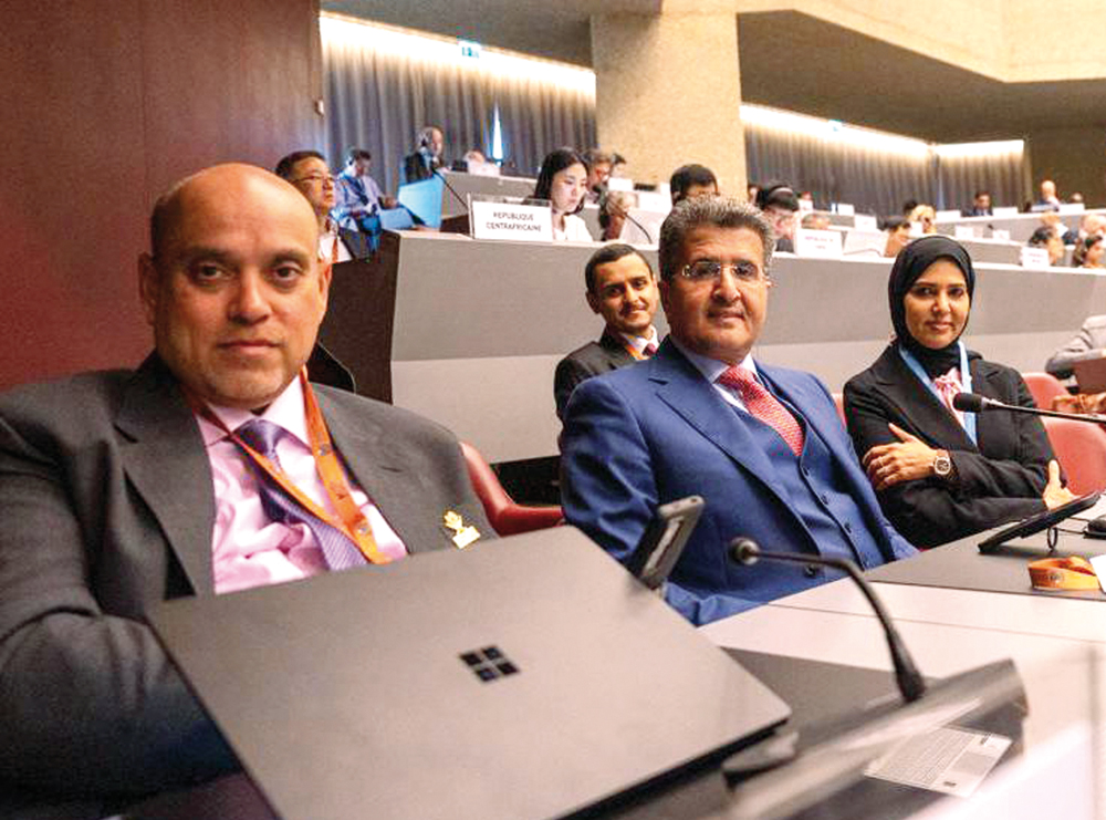 Qatar's delegation during the 19th World Meteorological Congress in Geneva, Switzerland.

