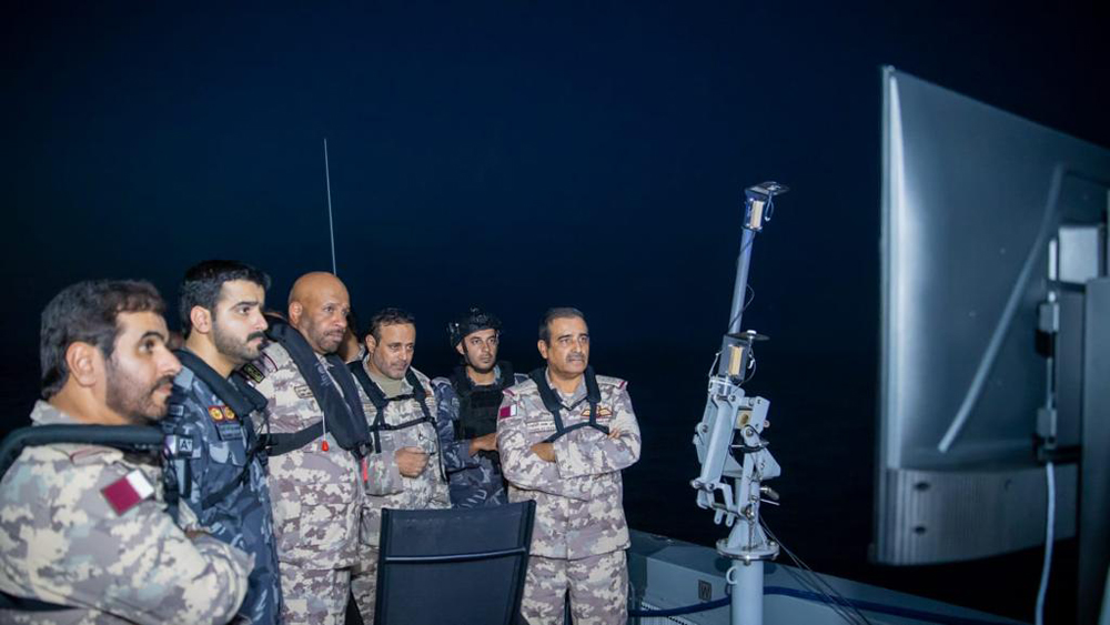 The Armed Forces personnel during the closing manoeuvre of the joint exercise  'Mouj Asif 3'.