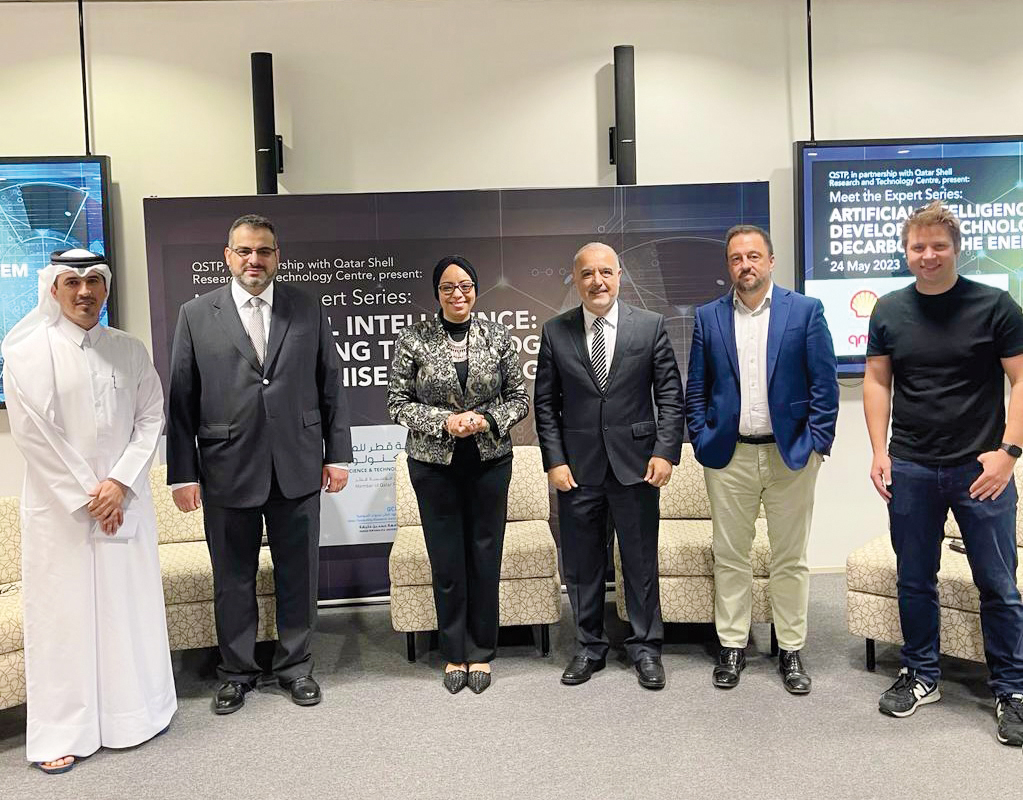 (From left) Ahmed Al Enazi, Planning and Strategic Initiative Director (QSTP), Dr. Ashraf Aboulnaga, Dr. Marwa Al Ansary, Dr. Adnan Abu-Dayya, Grant Totten and Dan Jeavons.