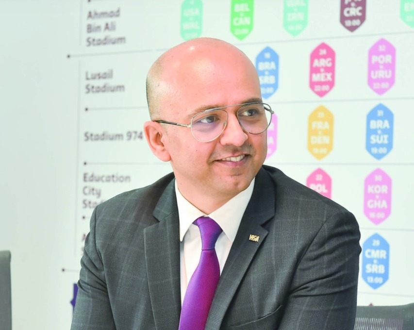 Shashank Singh, Visa’s VP and GM for Qatar and Kuwait. PIC: ABDUL BASIT/THE PENINSULA.