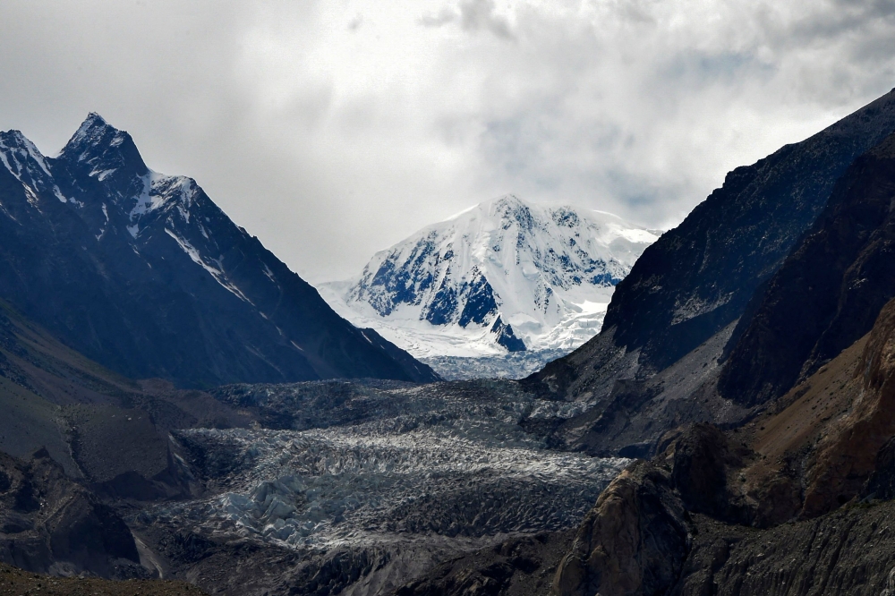 This aerial shows Passu glacier near Passu village in Pakistan's Gilgit-Baltistan region on June 10, 2022. Photo by Abdul MAJEED / AFP