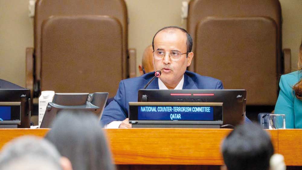 Vice-Chairman of the National Counter-Terrorism Committee, Major General Nasser Saeed Al Hajri, addressing the UN High-level Conference of Heads of Counter-Terrorism Agencies of Member States, in New York. 