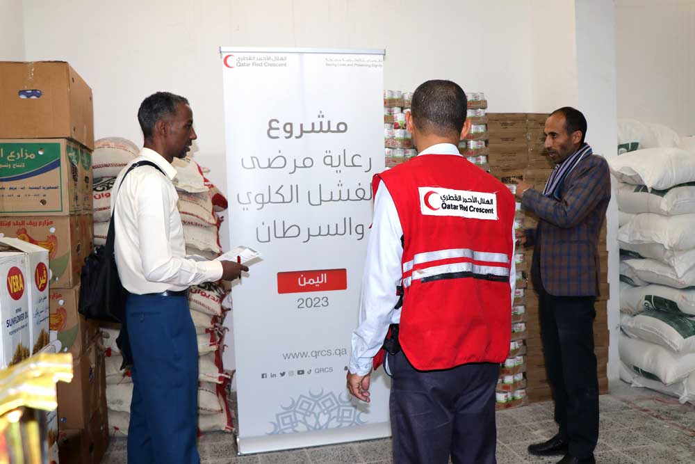 QRCS helps meeting needs of targeted people including food, water, electricity, and fuel supply in Yemen.