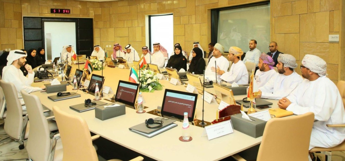 Undersecretary of the Ministry of Education and Higher Education Ibrahim Saleh Al Nuaimi with other Ministry officials during  a meeting with GCC delegation.