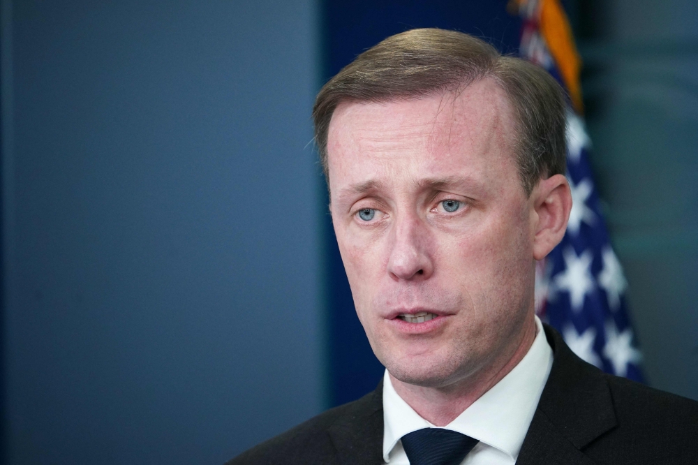 US National Security Advisor Jake Sullivan speaks during the daily press briefing in the Brady Briefing Room of the White House in Washington, DC, on November 10, 2022. Photo by MANDEL NGAN / AFP