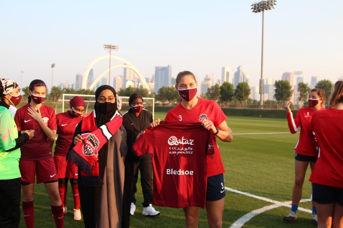 Aubrey Bledsoe Kingsbury during her visit to Doha in 2020.