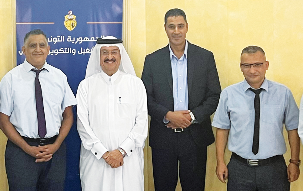 Deputy Chairperson of the NHRC Dr. Mohammad bin Saif Al Kuwari (centre) with Tunisian officials.