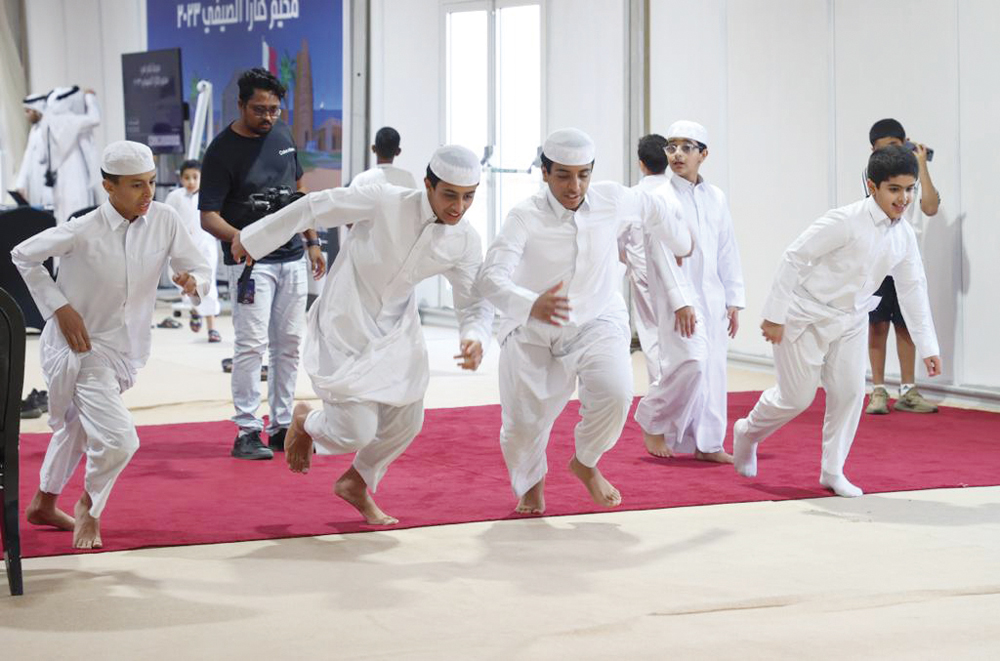 Running competition is among the games that the Katara Summer Camp offered.