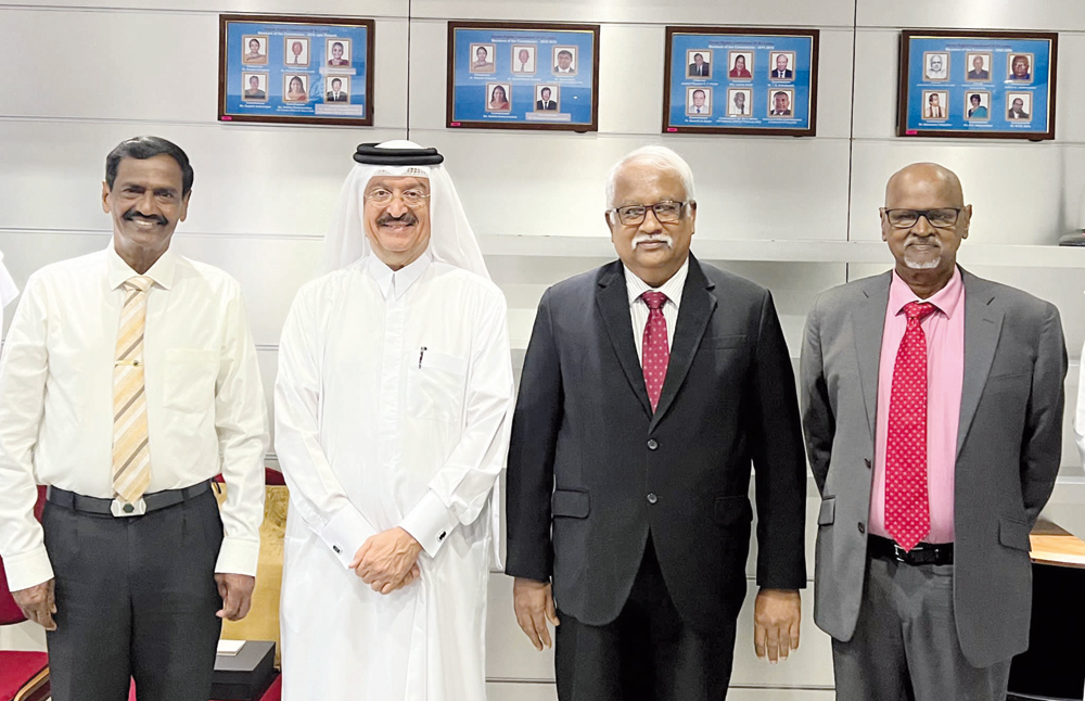 NHRC Deputy Chairperson H E Dr. Mohammad bin Saif Al Kuwari (second left) with  Sri Lankan officials in Colombo.