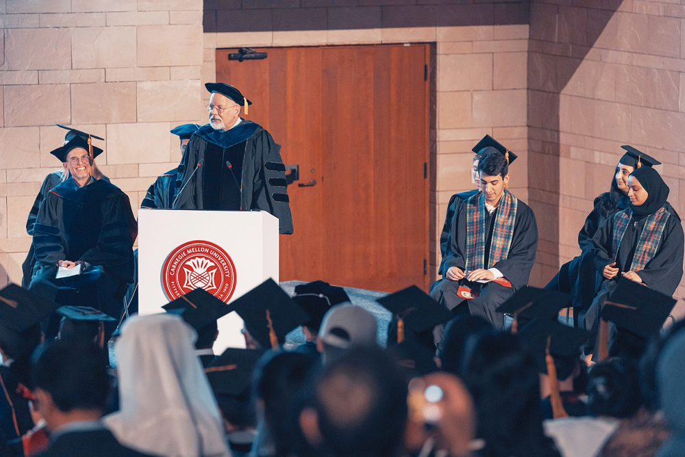 A view of the CMU-Q convocation ceremony.