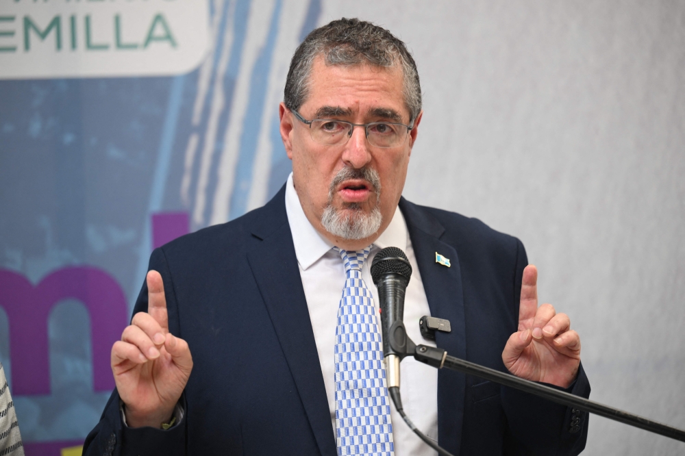Guatemalan President-elect, Bernardo Arevalo, speaks during a press conference in Guatemala City on September 1, 2023. (Photo by Johan ORDONEZ / AFP)
