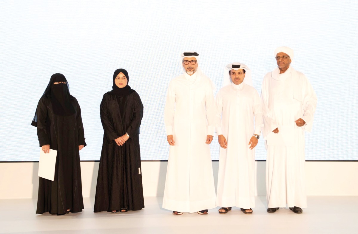 Minister of Sports and Youth H E Salah bin Ghanim Al Ali while honouring winners of the competition.