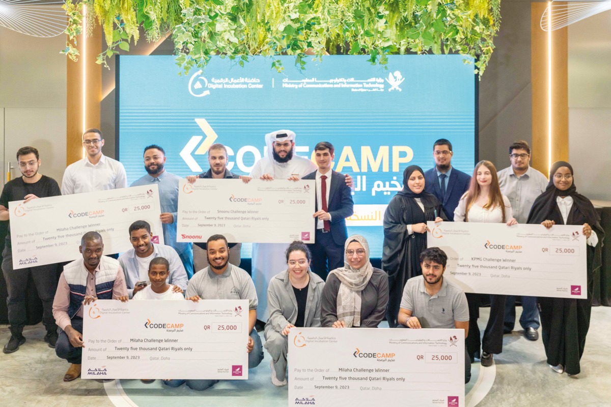 DIC Code Camp winners pose for a photograph. 