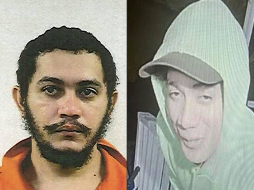 (COMBO) This combination of pictures created on September 13, 2023 shows a booking photo of escaped convicted murderer Danelo Souza Cavalcante and an updated photo of escaped convicted murderer Danelo Souza Cavalcante. (Photo by Handout / Pennsylvania State Police Department / AFP)
