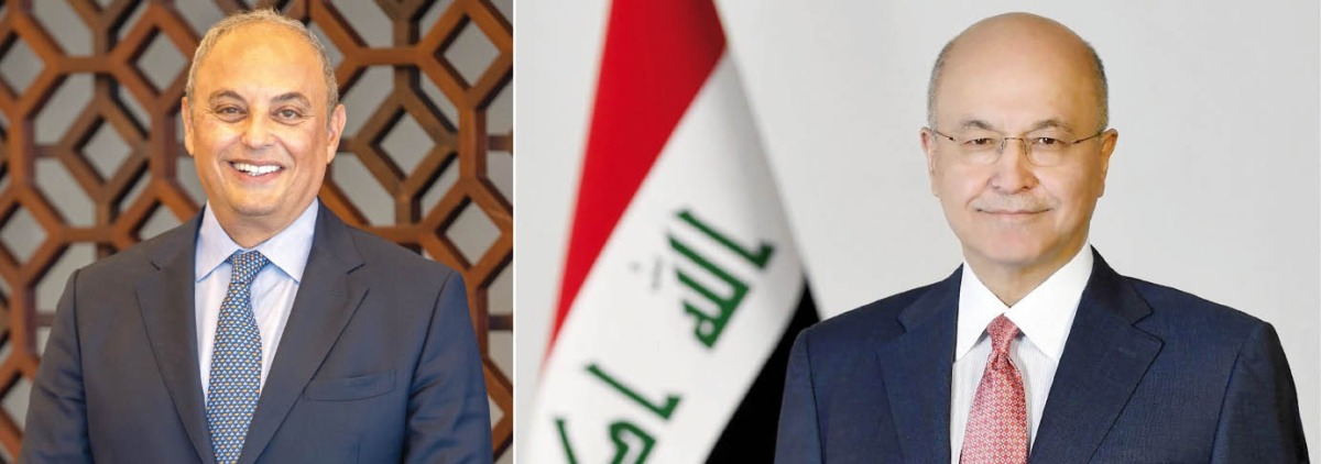 GU-Q Dean Dr. Safwan M. Masri (left) and former Iraq president Barham Salih