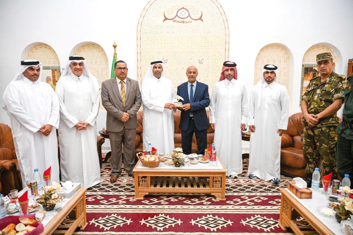 Minister of Environment and Climate Change H E Sheikh Dr. Faleh bin Nasser bin Ahmed bin Ali Al Thani meeting Wali of El Bayadh province of Algeria H E Belaribi Noureddine.
