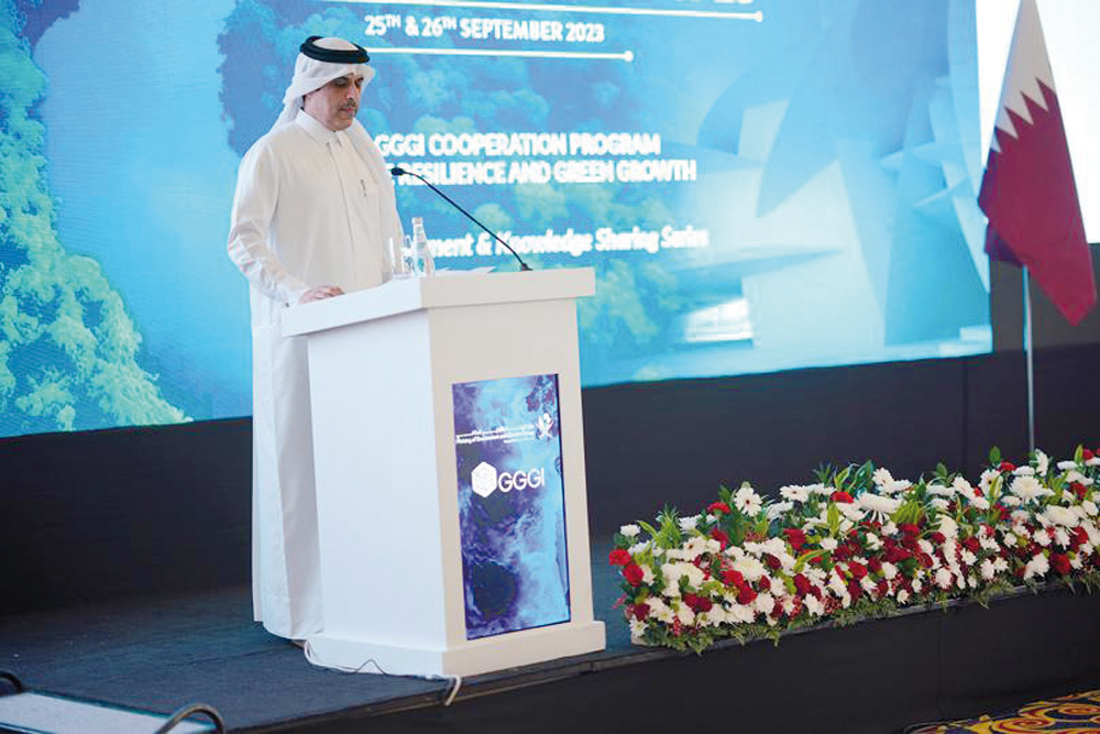 Assistant Undersecretary for Climate Affairs at MoECC Eng. Ahmed Mohammed Al Sada speaks at the event.