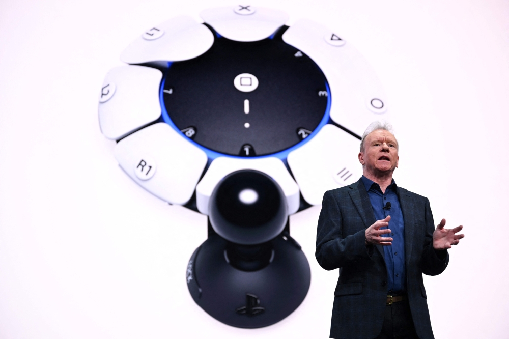 Jim Ryan, president and CEO of Sony Interactive Entertainment, speaks during the Consumer Electronics Show (CES) in Las Vegas, Nevada, on January 4, 2023. Photo by Patrick T. Fallon / AFP