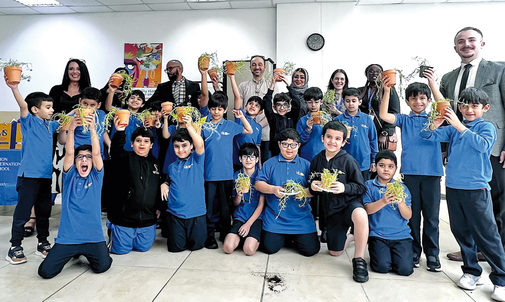 Vision International School students celebrating the International Agricultural Day on its campus.