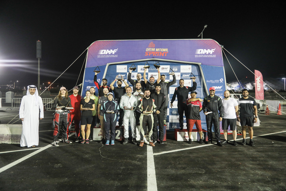 Participants pose after the conclusion of fourth round of Qatar National Sprint.