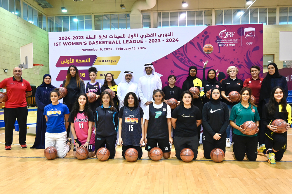 QBF President Mohammed Saad Al Mughaiseeb along with other officials poses for a group photo with players and representatives of participating teams.