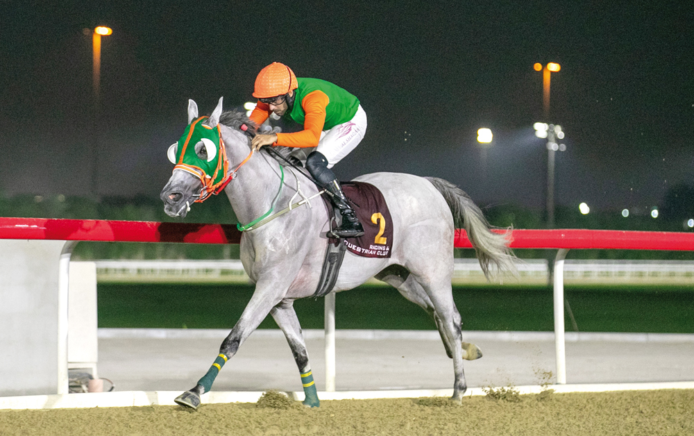 Ietibar under Faleh Bughanaim races to victory for the Asherij Cup at Al Rayyan Racecourse yesterday. PIC: Juhaim/QREC