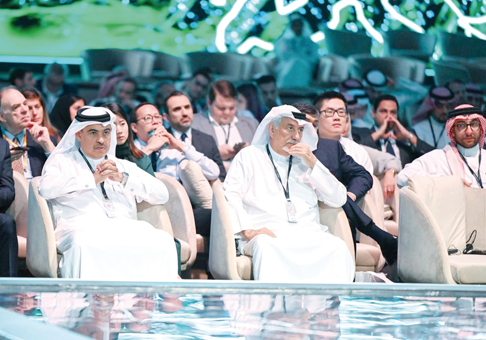 Minister of Finance, H E Ali bin Ahmed Al Kuwari, with other officials during the the seventh edition of the Future Investment Initiative Forum in Riyadh, Saudi Arabia.
