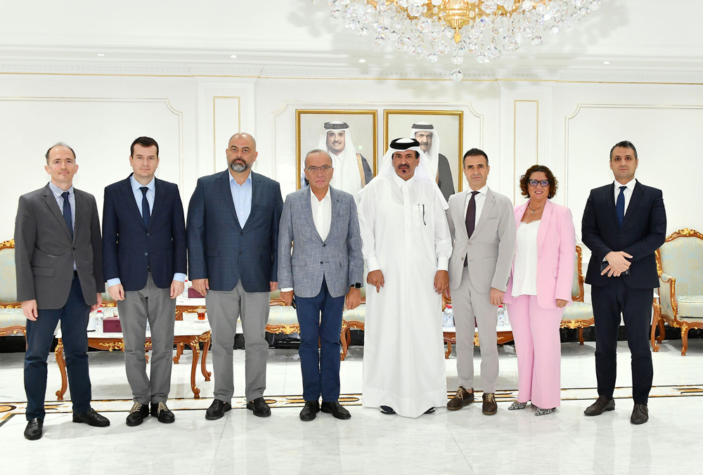QC First Vice-Chairman, Mohamed bin Twar Al Kuwari, and Adnan Bozbay, a member of the 49 Assembly of Real Estate Activities Group at Izmir Chamber with other officials during the meeting.