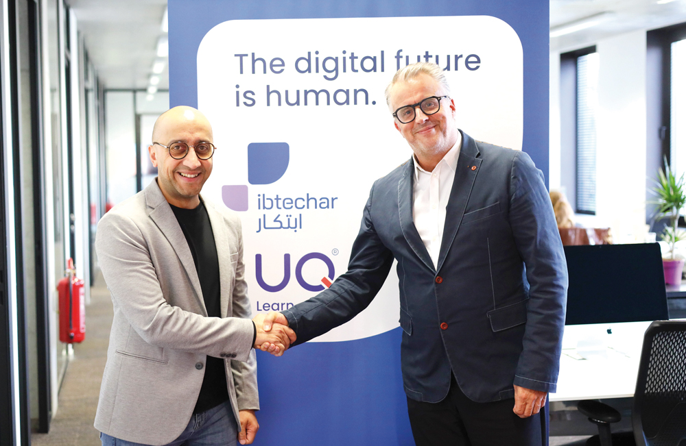 CEO and Co-founder of Ibtechar Nayef Al Ibrahim (left) with CEO of UQ Thierry Lescrauwaet. 