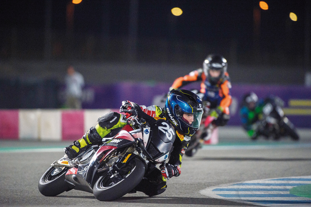 Nolann Macary rides during the final round of the 2023 FIM Mini GP Qatar.