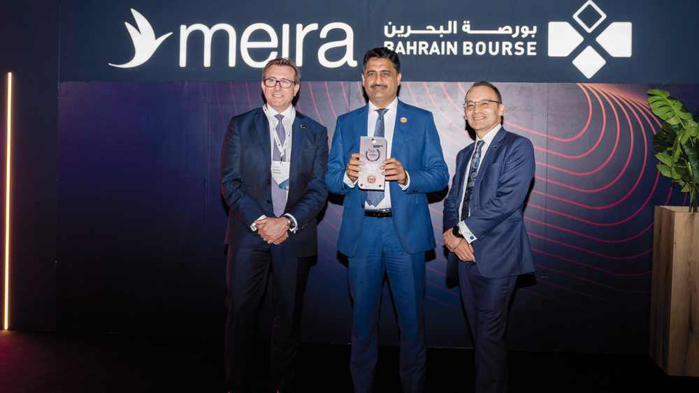Baladna’s CFO Saifullah Khan with other officials during the 15th annual MEIRA conference in Manama, Bahrain.
