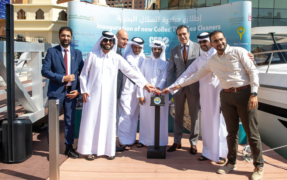 Officials during the inauguration of new sea cleaners.